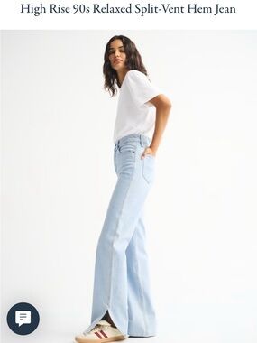 Abercrombie & Fitch High-Rise Light Wash Split-Vent Jeans